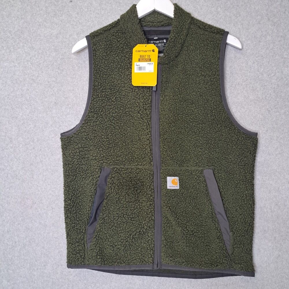 Carhartt Men’s Small Relaxed Fit Full Zip Vest Green Outdoor